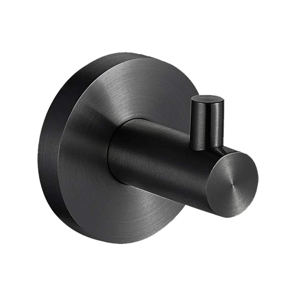KTX-726867 Matte Black Stainless Steel 304 Bathroom Accessory Set with Towel Rack and Toilet Paper Holder