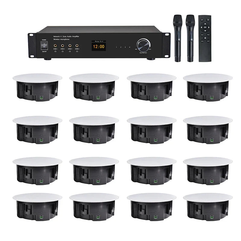 KTX-957331 4 Zone PA Matrix Audio Mixer Amplifier for Public Address Systems
