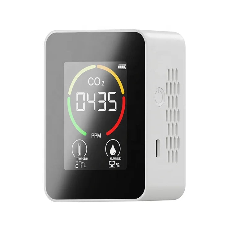 KTX-700627 Air Quality Tester CO2 Detector with Type-C Rechargeable Data Logger, Infrared Technology, LCD Display