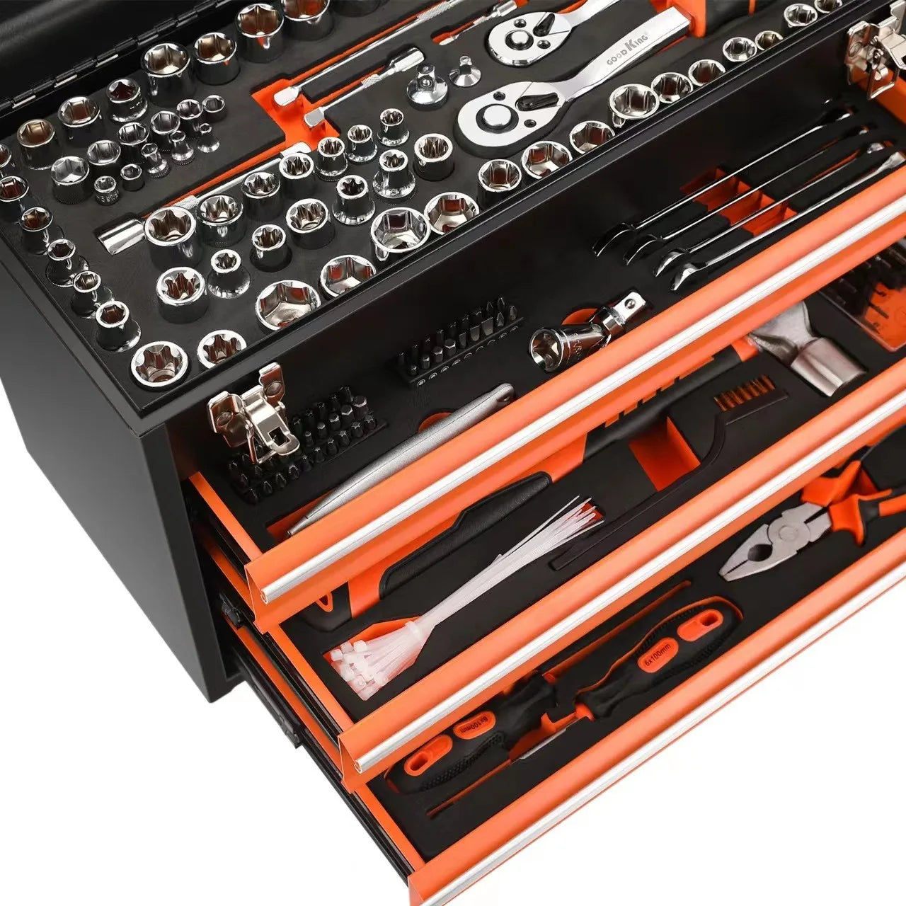 KTX-706067 90-Piece Hand Carry Tool Set with Sockets and Wrenches in Tool Box for Home and Garage Maintenance