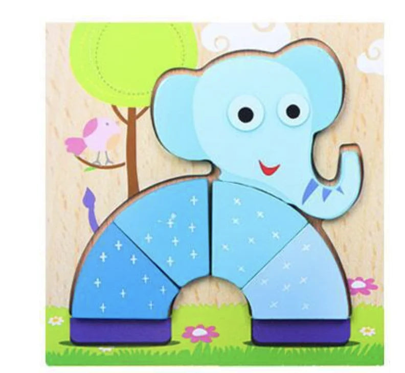 KTX-777619 Wooden Animal Puzzle Toy for Toddlers Age 1-3 - Educational and Interactive Learning Game