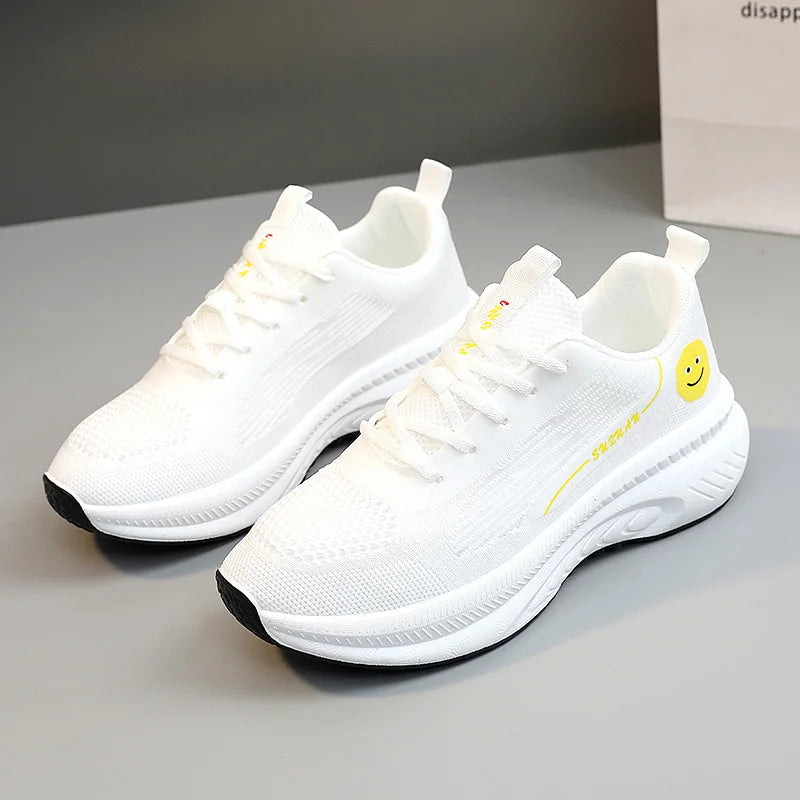 KTX-950611 K2510 New Women's Shoes Trendy Mesh Shoes Breathable Thick Sole Increase Versatile Mesh Sports Shoes for Students