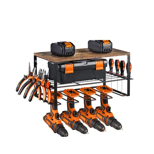 KTX-057171 Wall Mounted Wooden Tool Storage Organizer for Efficient Space Management