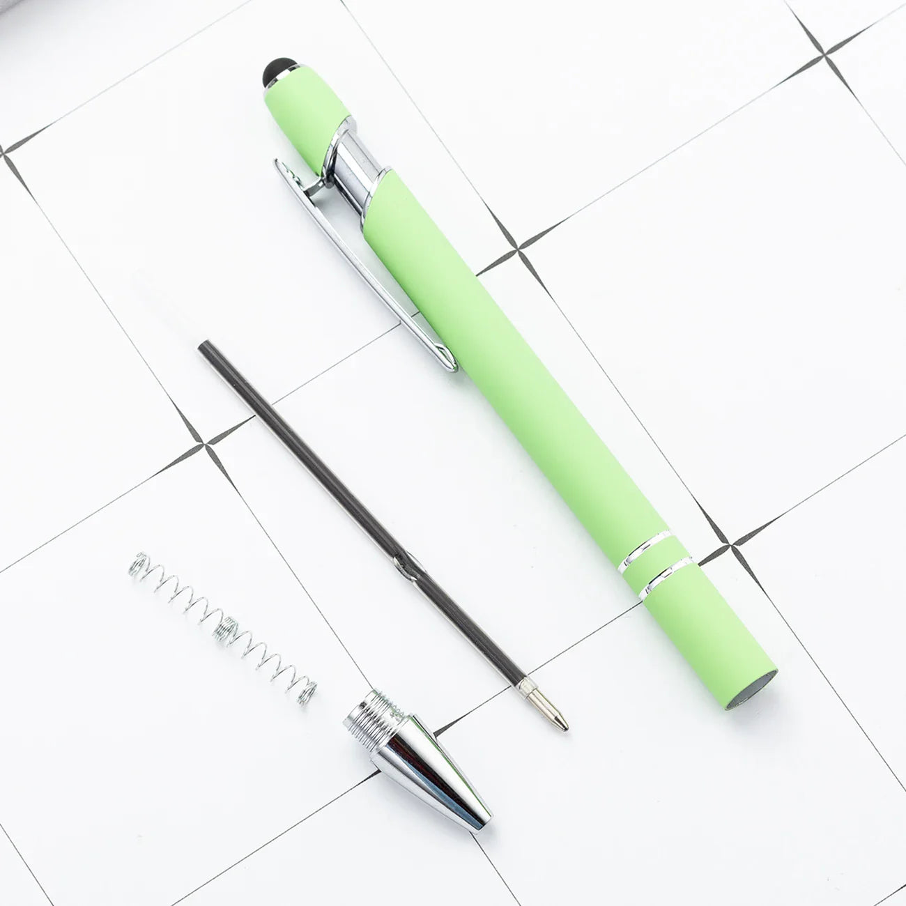 KTX-585299 Multifunctional Metal Ball Stylus Soft Touch Screen Pen 2 in 1 with Custom Logo Options