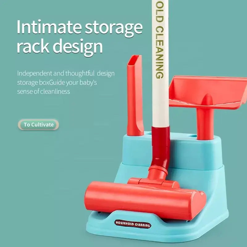 KTX-114579 Kids Detachable Cleaning Toy Set with Multicolor Vacuum Cleaner for Role Play and Housekeeping Fun