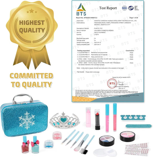 KTX-836627 Kids Real Washable Lip Gloss and Mini Nail Makeup Kit Set for Girls