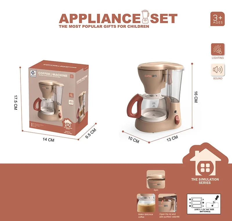 KTX-410643 Mini Electric Kitchen Appliances Toy Set for Pretend Play with Light and Sounds, Ages 2-12, EPT812597