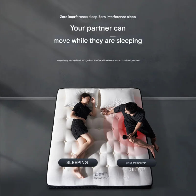 KTX-196115 Luxury Black Ponytail Mattress Set – Hard Foam & Pocket Spring Mattress for Single Bed Sleeping