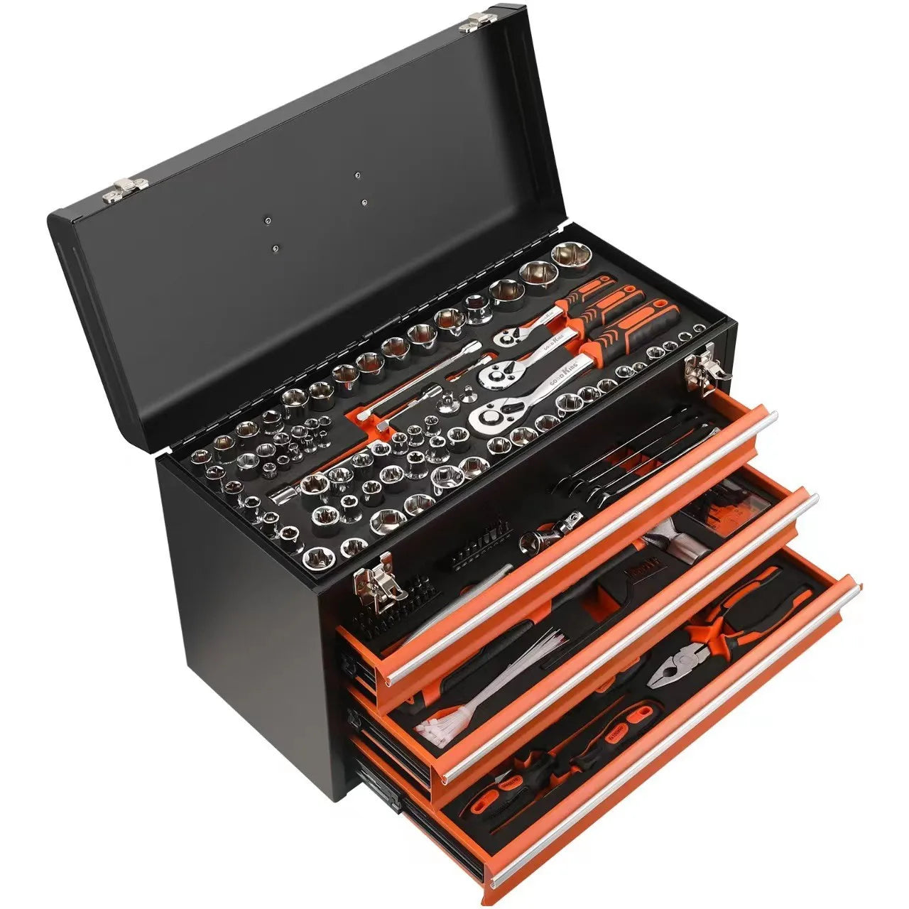 KTX-706067 90-Piece Hand Carry Tool Set with Sockets and Wrenches in Tool Box for Home and Garage Maintenance