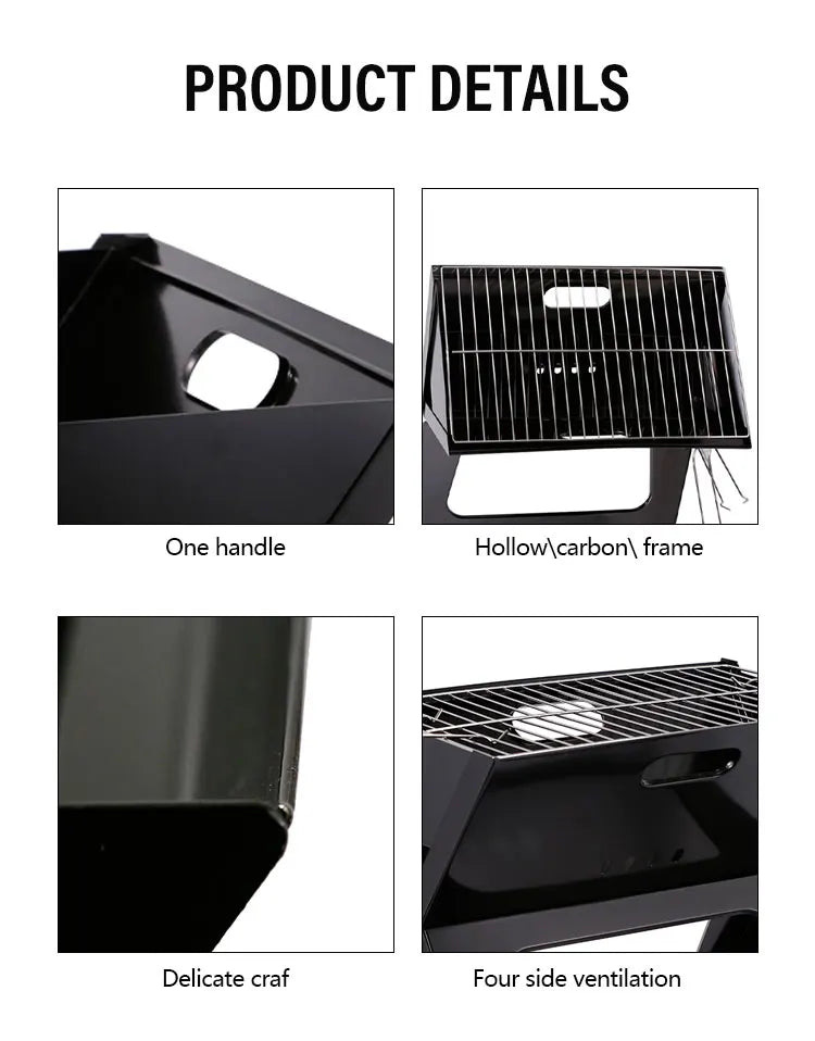 KTX-453971 Portable Folding Charcoal BBQ Grill for Outdoor Camping and Picnic