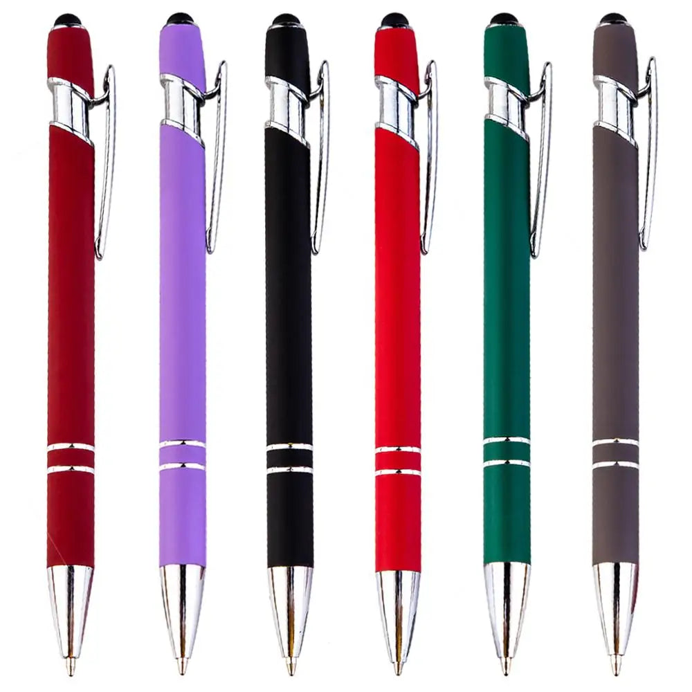 KTX-585299 Multifunctional Metal Ball Stylus Soft Touch Screen Pen 2 in 1 with Custom Logo Options