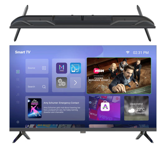 KTX-320083 Frameless 43-Inch 4K LED TV with Android and WiFi Connectivity