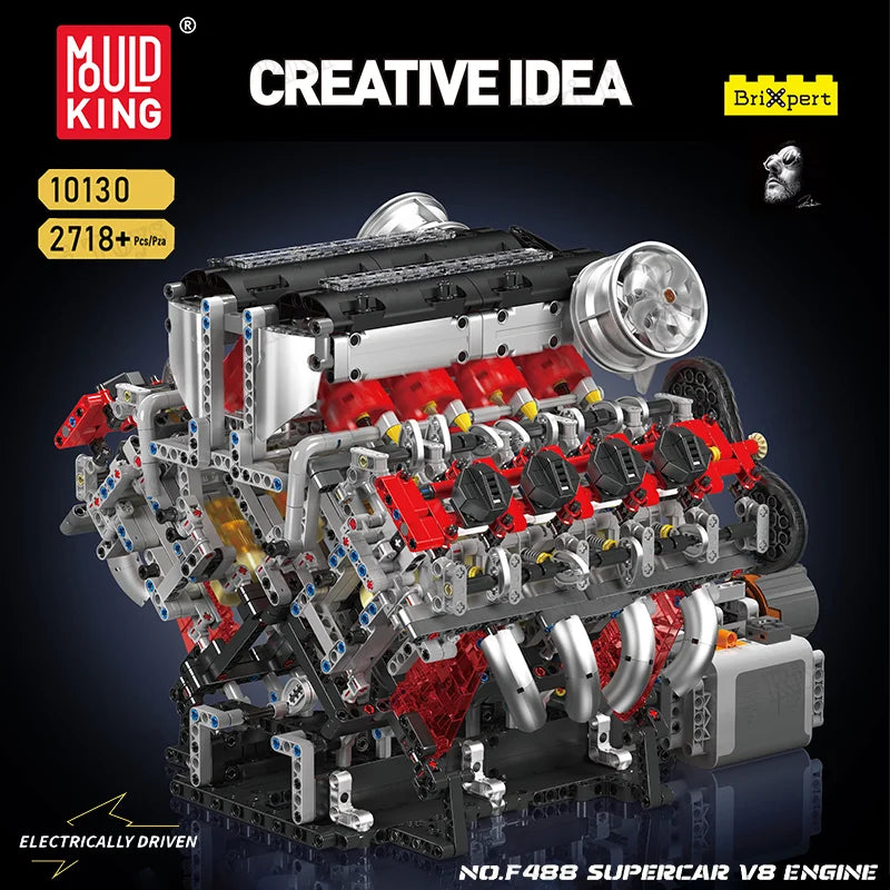 KTX-193235 V8 Engine Creative Building Set with 2718 Pieces for Kids - Remote Control Model