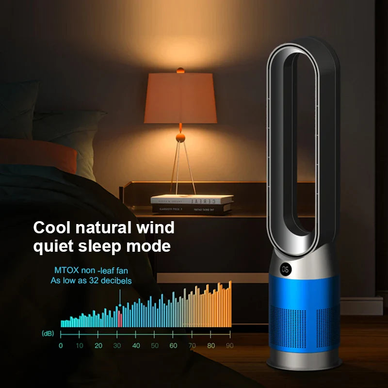 KTX-115091 Smart 50-Inch Bladeless Fan with Cooling and Heating Functions, Remote Control and Air Purifier