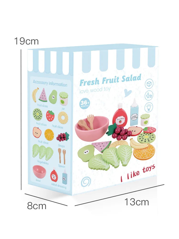 KTX-259091 Wooden Fruit and Vegetable Pretend Play Food Set for Kids Kitchen Role-Play