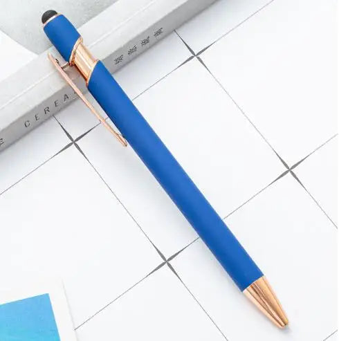 KTX-324307 2 in 1 Multifunctional Stylus and Metal Ballpoint Pen with Custom Logo, Soft Touch Rubber Body, Rose Gold Finish