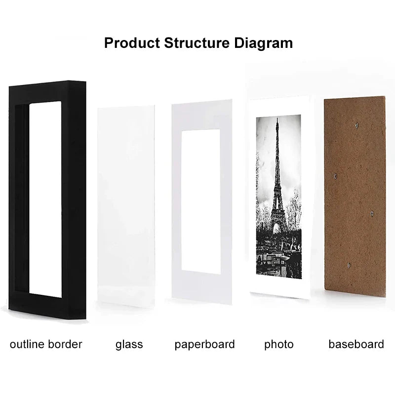 KTX-997523 Customisable A4 Wooden Photo Frame for Desktop and Wall Mounting in Various Sizes