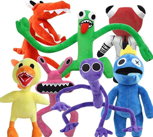 KTX-393619 Super Soft Rainbow Plush Toy Set - Blue, Purple, Yellow Stuffed Animals for Kids