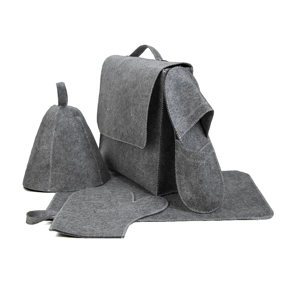 KTX-514451 Insulated Felt Sauna Hat Set for Optimal Comfort in Sauna Rooms