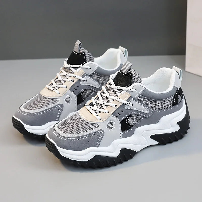 KTX-540435 SH201 New Colored Mesh Women's Board Shoes Summer Breathable Thick Sole Running Shoes Student Fashion Casual Shoes