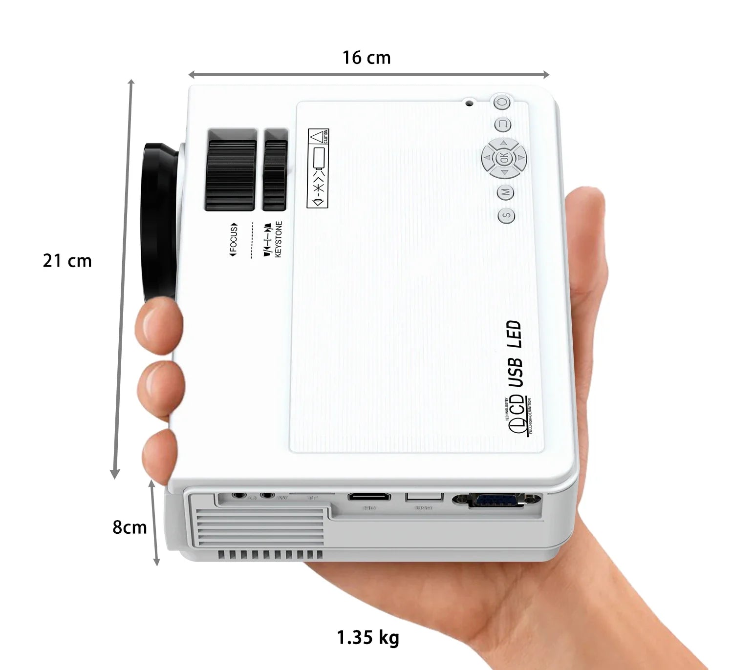 KTX-976595 720P LED Projector with High Brightness and Low Noise for Home Entertainment