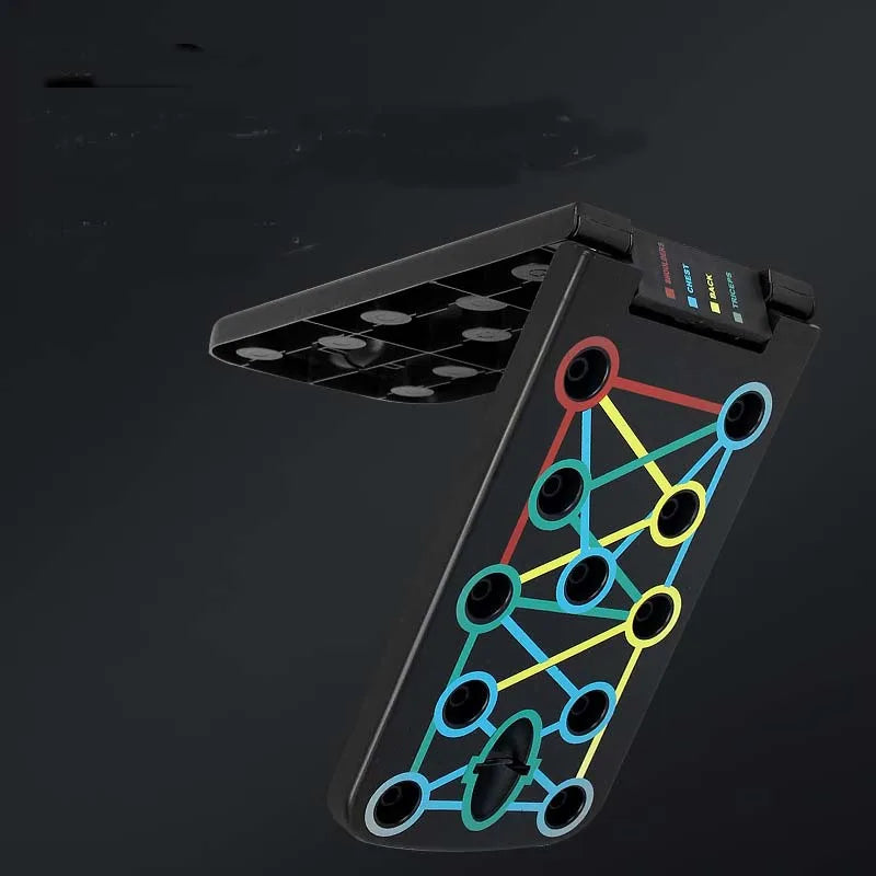 KTX-813267 Multifunctional Foldable Push-up Board with Resistance Bands for Home Gym Fitness