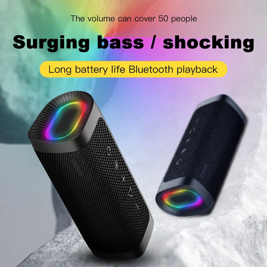 KTX-170387 Portable Outdoor Waterproof Speaker with Surround Sound, Hi-Fi MP3 Stereo and RGB LED Lights