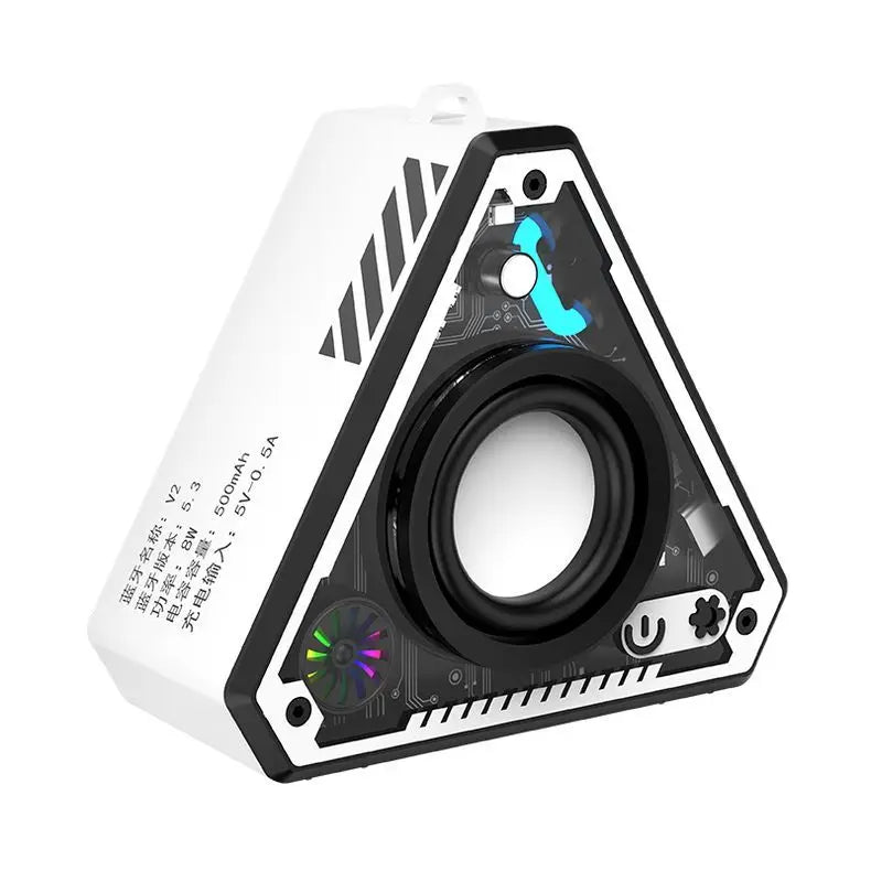 KTX-073235 Transparent Wireless Bluetooth Speaker with LED Lights and Mini Subwoofer - TWS Stereo Sound Box