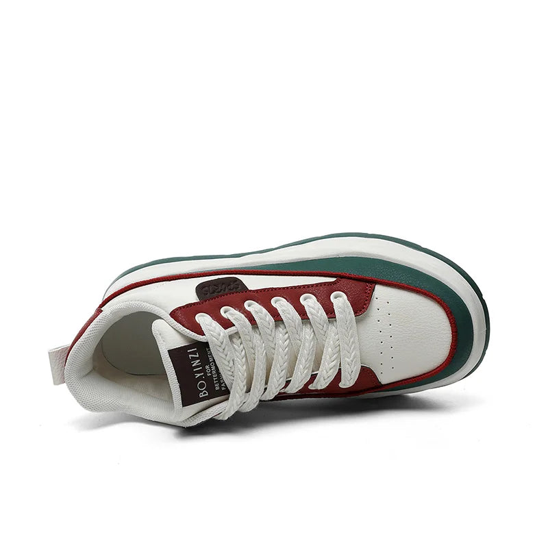 KTX-769811 XF2657 New Autumn Mid Top Breathable and Anti slip Student Thick Sole Elevated Sports Board Shoes Casual Running Shoes