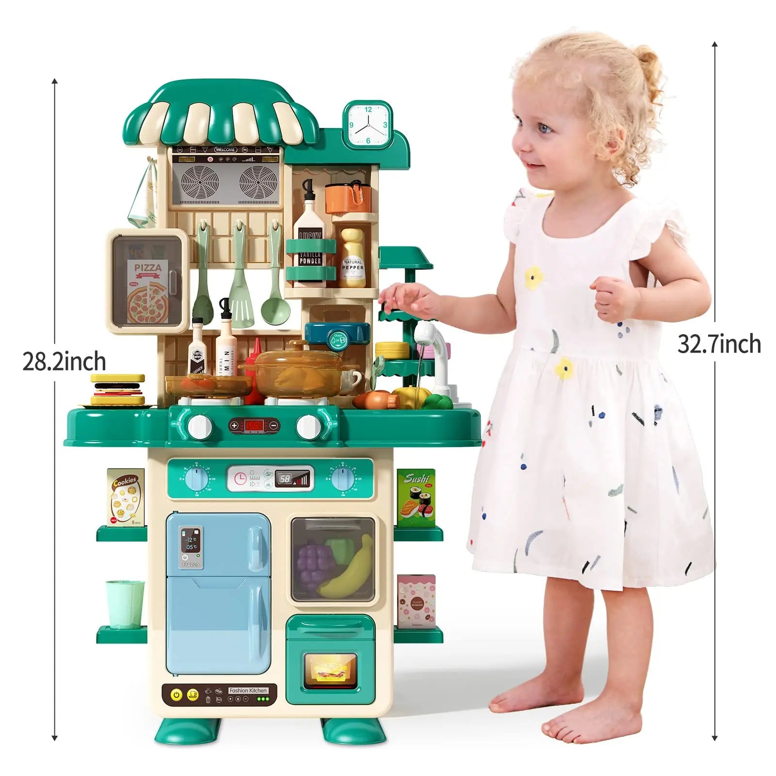 KTX-345107 48-Piece Realistic Kitchen Play Set with Lights and Sounds for Kids Ages 5 and Up