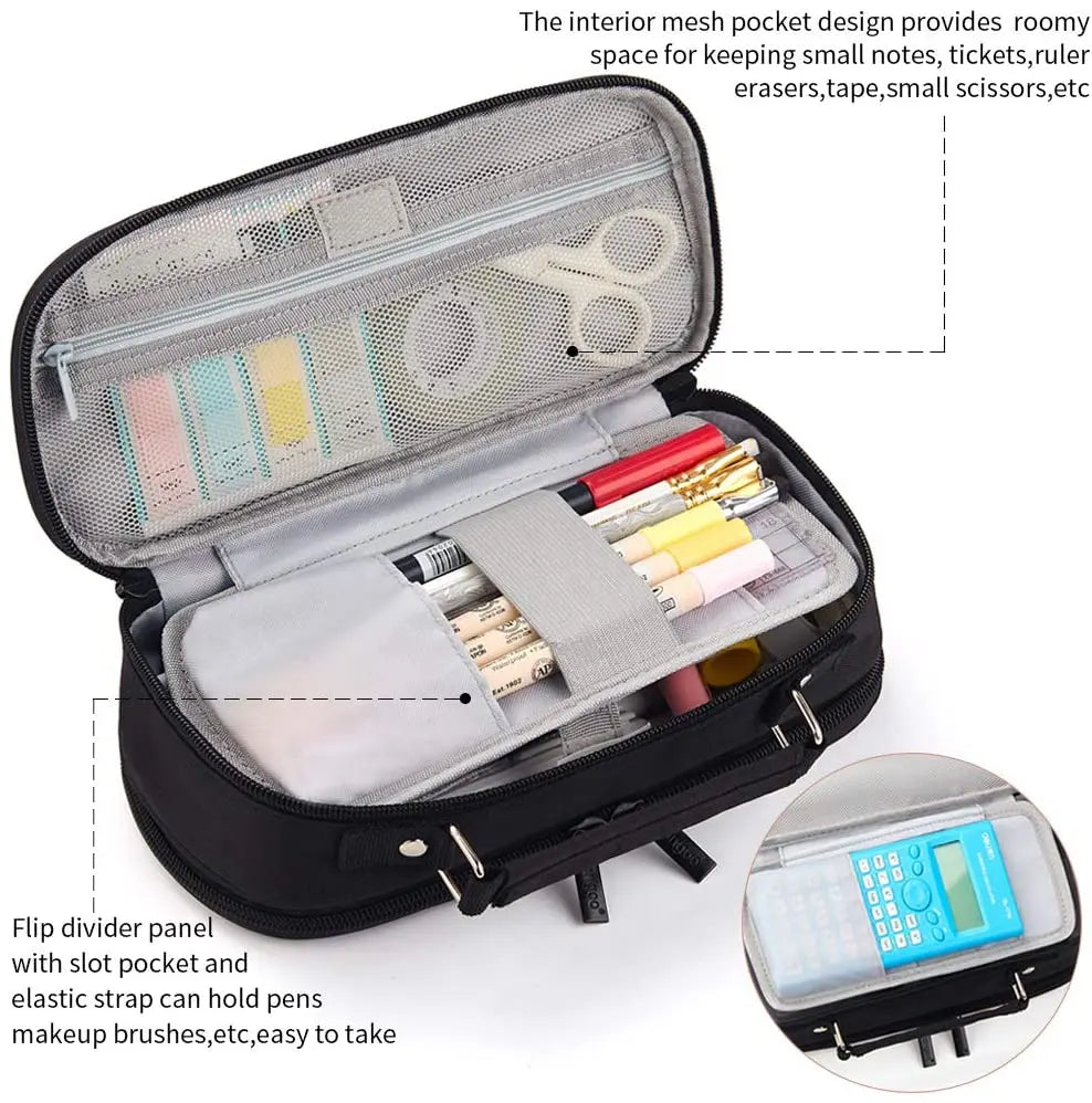KTX-384083 Custom Multi-Compartment Office Pen Organizer and Pencil Case for School Use