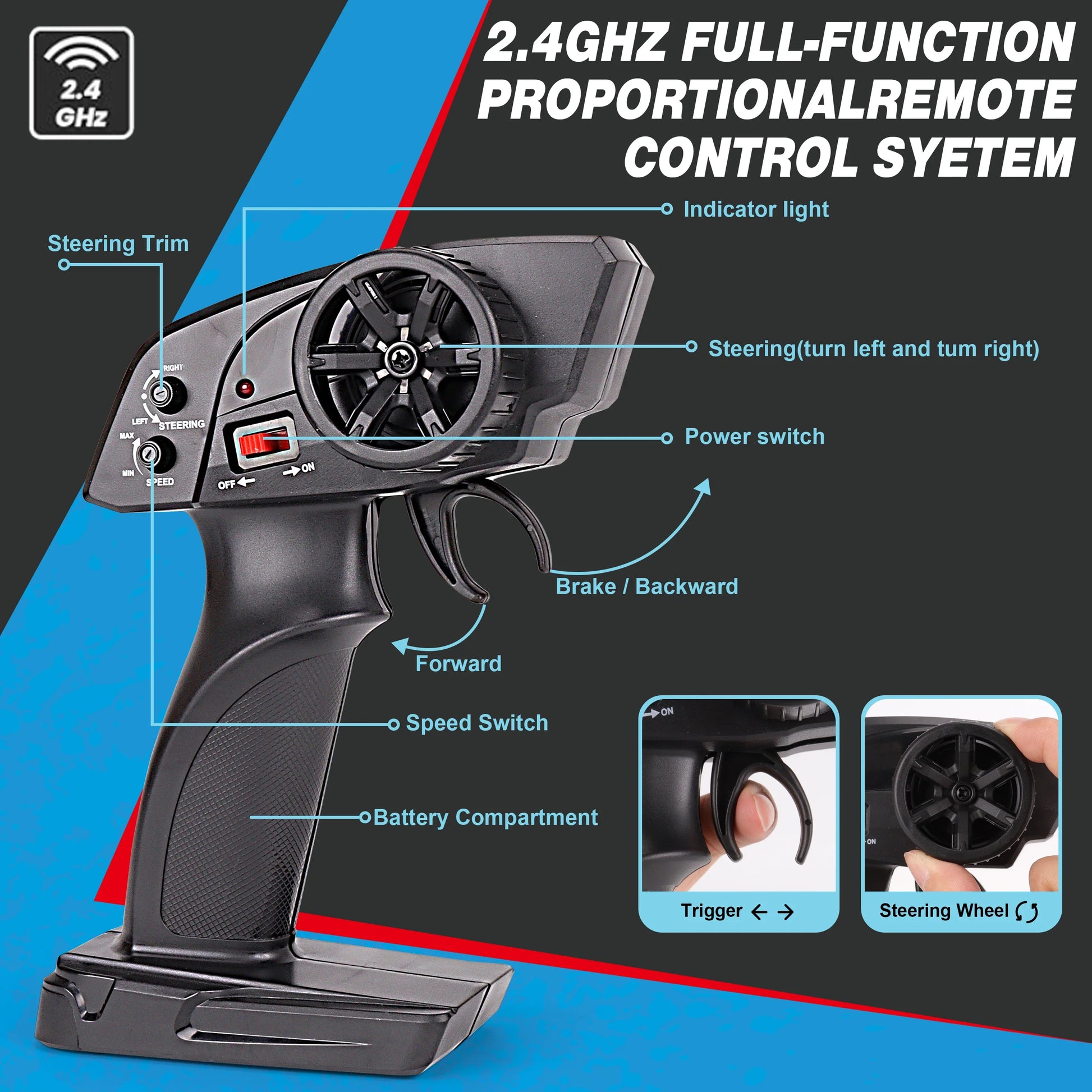 KTX-084115 1:18 Scale RC High-Speed Off-Road Buggy - 4WD Remote Control Car for Indoor and Outdoor Use