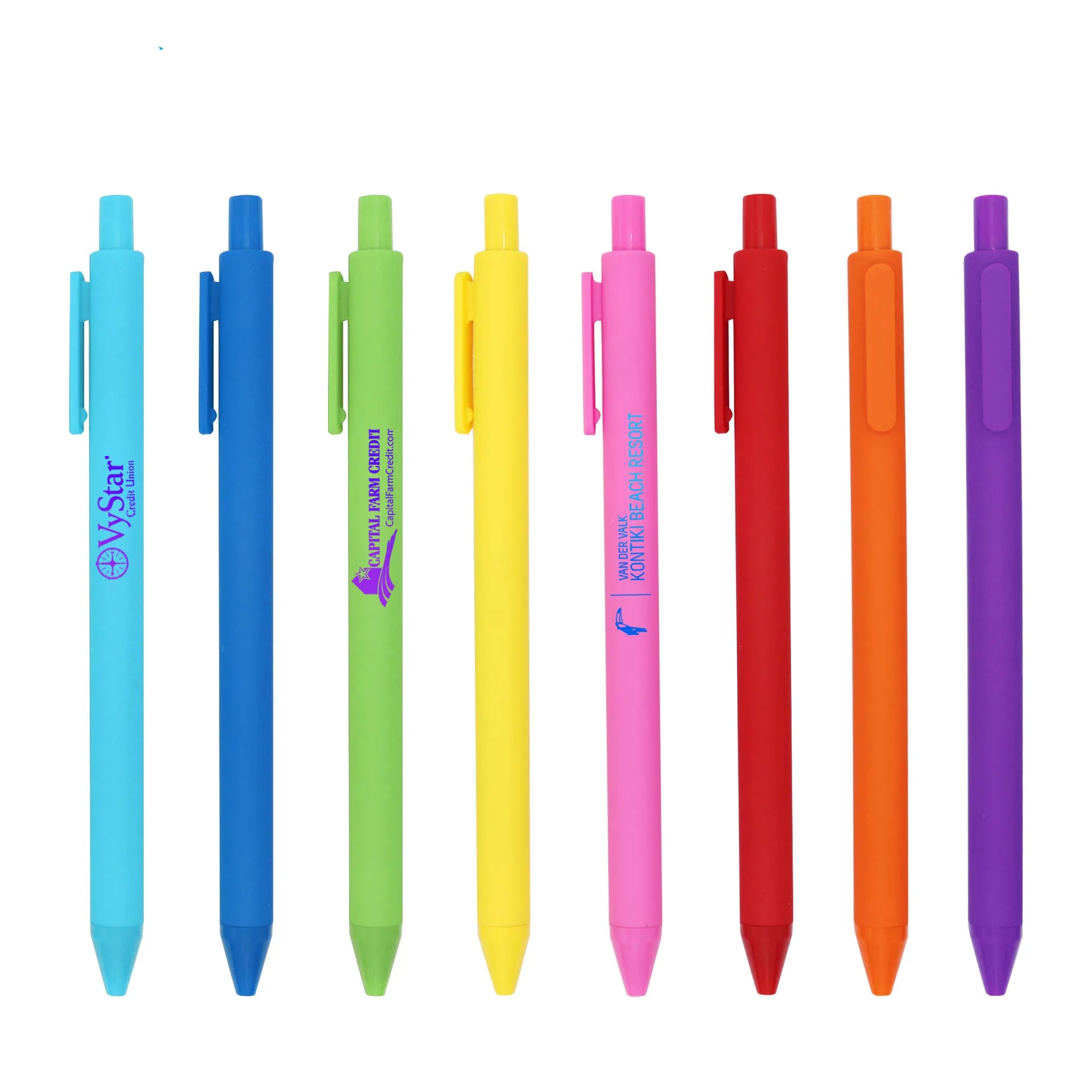 KTX-766099 Soft Touch Rubber Coated Ballpoint Pens with Custom Logo Printing