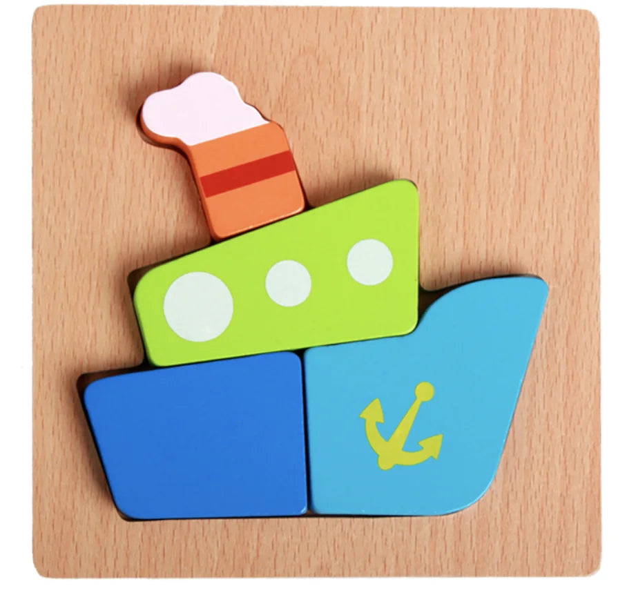 KTX-777619 Wooden Animal Puzzle Toy for Toddlers Age 1-3 - Educational and Interactive Learning Game