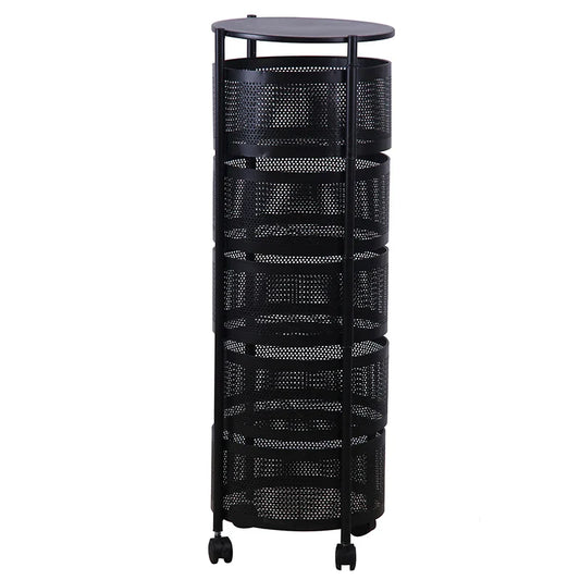 KTX-646995 Three-Tier Rolling Kitchen Cart with Mobile Storage and Wheels