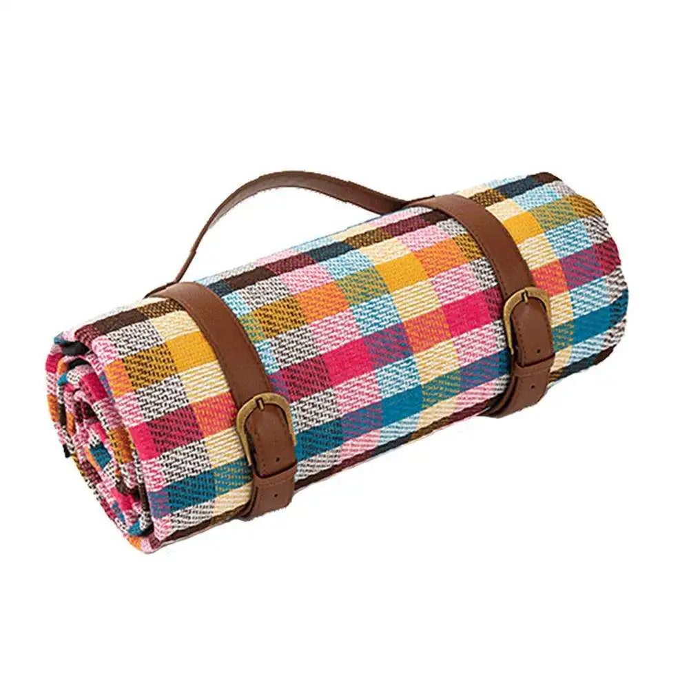 KTX-742611 Large Waterproof Picnic Mat - Thick, Roll-Up, Padded Outdoor Blanket for Beach and Outdoor Use