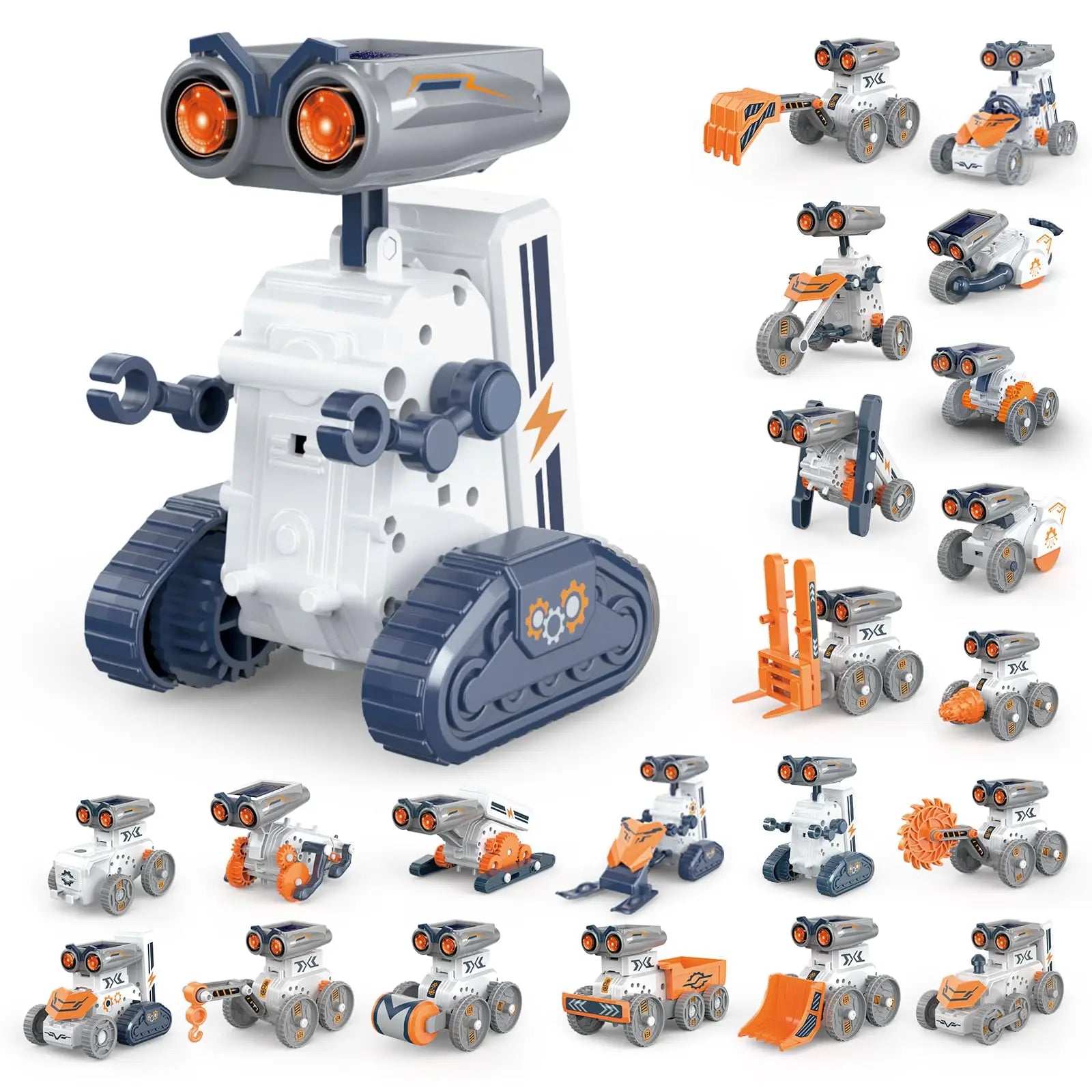KTX-854739 21-in-1 Solar Robot Building STEM Toy Set with 210 Pieces for Ages 2-12