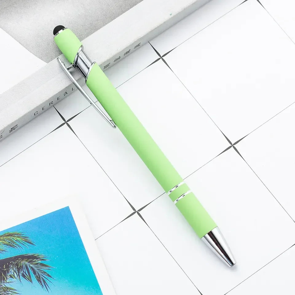 KTX-585299 Multifunctional Metal Ball Stylus Soft Touch Screen Pen 2 in 1 with Custom Logo Options