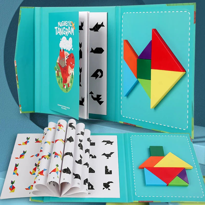 KTX-141203 Montessori Geometry Tangram Paper Puzzle Book for Kids - Educational DIY Learning Toy