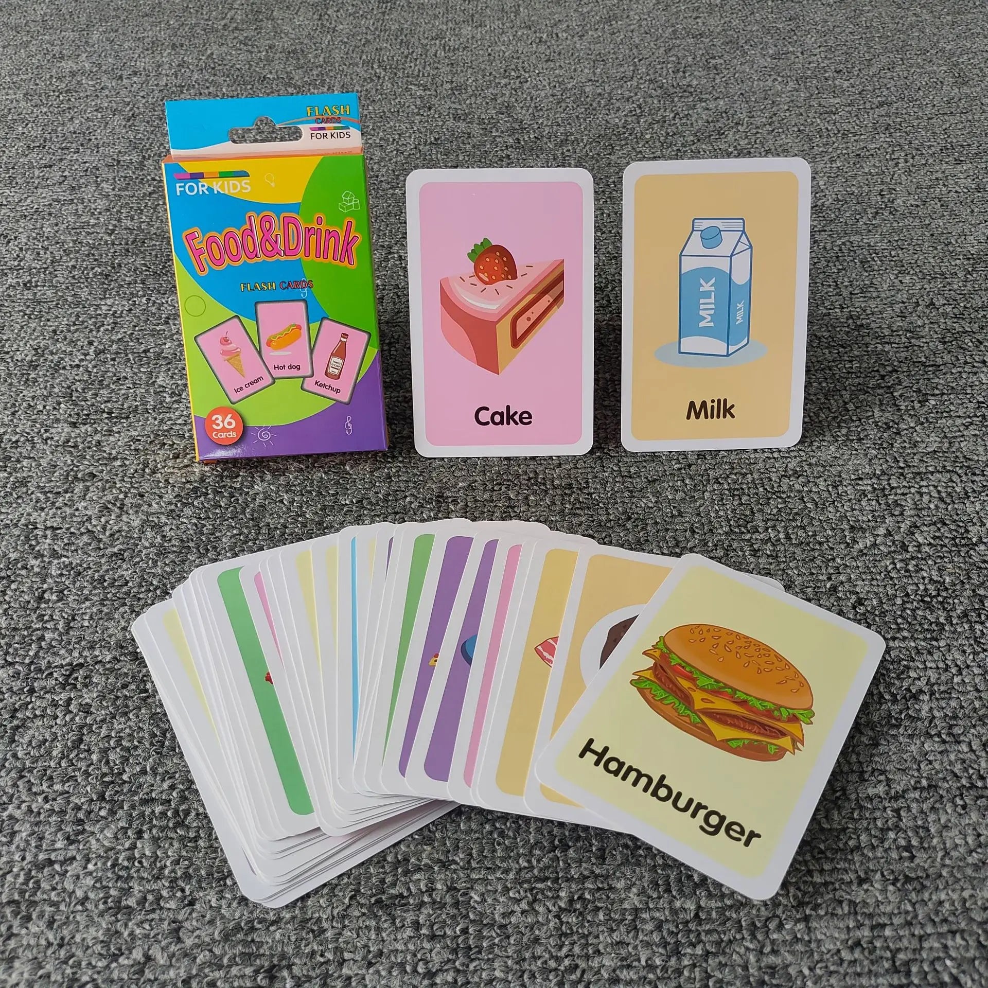 KTX-542483 Early Education Colour Flash Cards for Infant Cognitive Development and English Vocabulary Skills