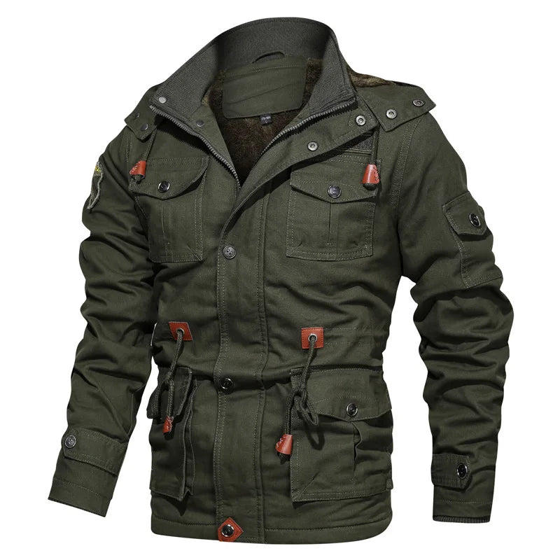 KTX-095187 Mens Winter Iacket Coat Quilted Jacket With Turtleneck Slim Fit and Warm Insulation Plush Standing Collar Men's Coats