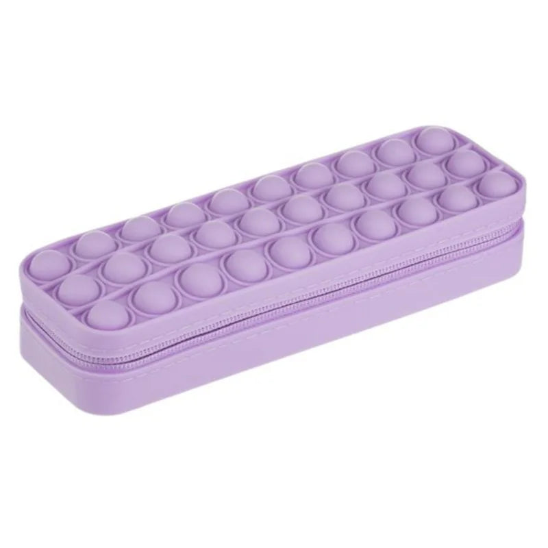 KTX-613459 Silicone Heart Pop Fidget Pencil Case - Vibrant and Durable Pencil Pouch