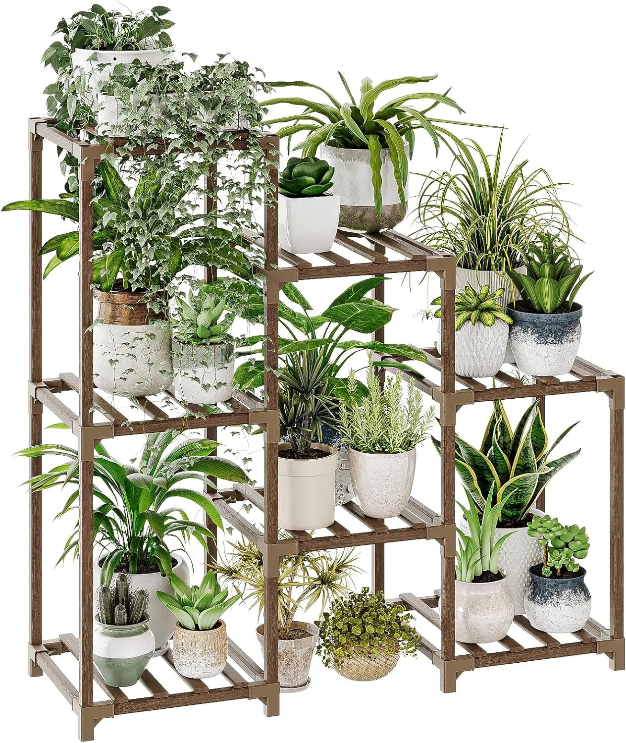 KTX-464659 Customizable Vertical Multi-Layer Wooden Flower Pot Stand