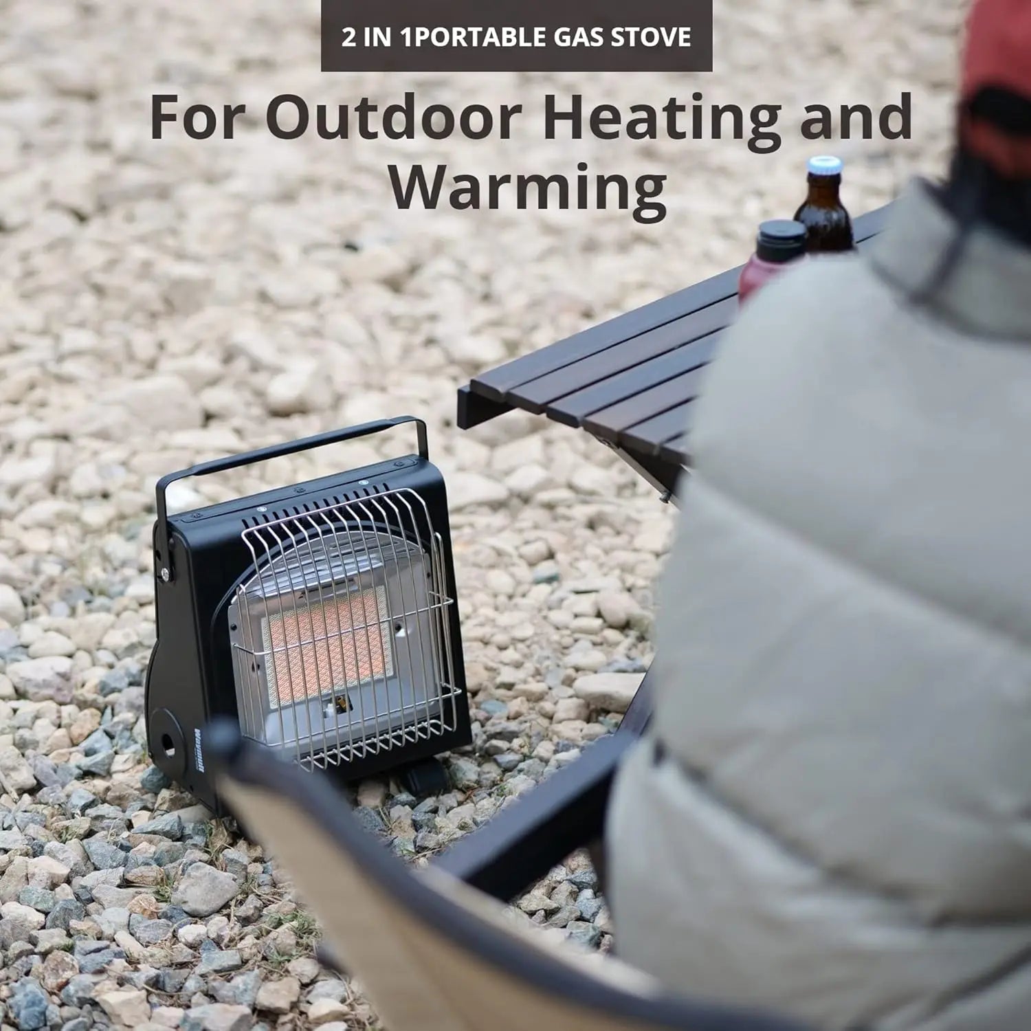 KTX-505171 Portable Cast Iron Single Burner Gas Stove Heater with Ceramic Surface for Outdoor Cooking