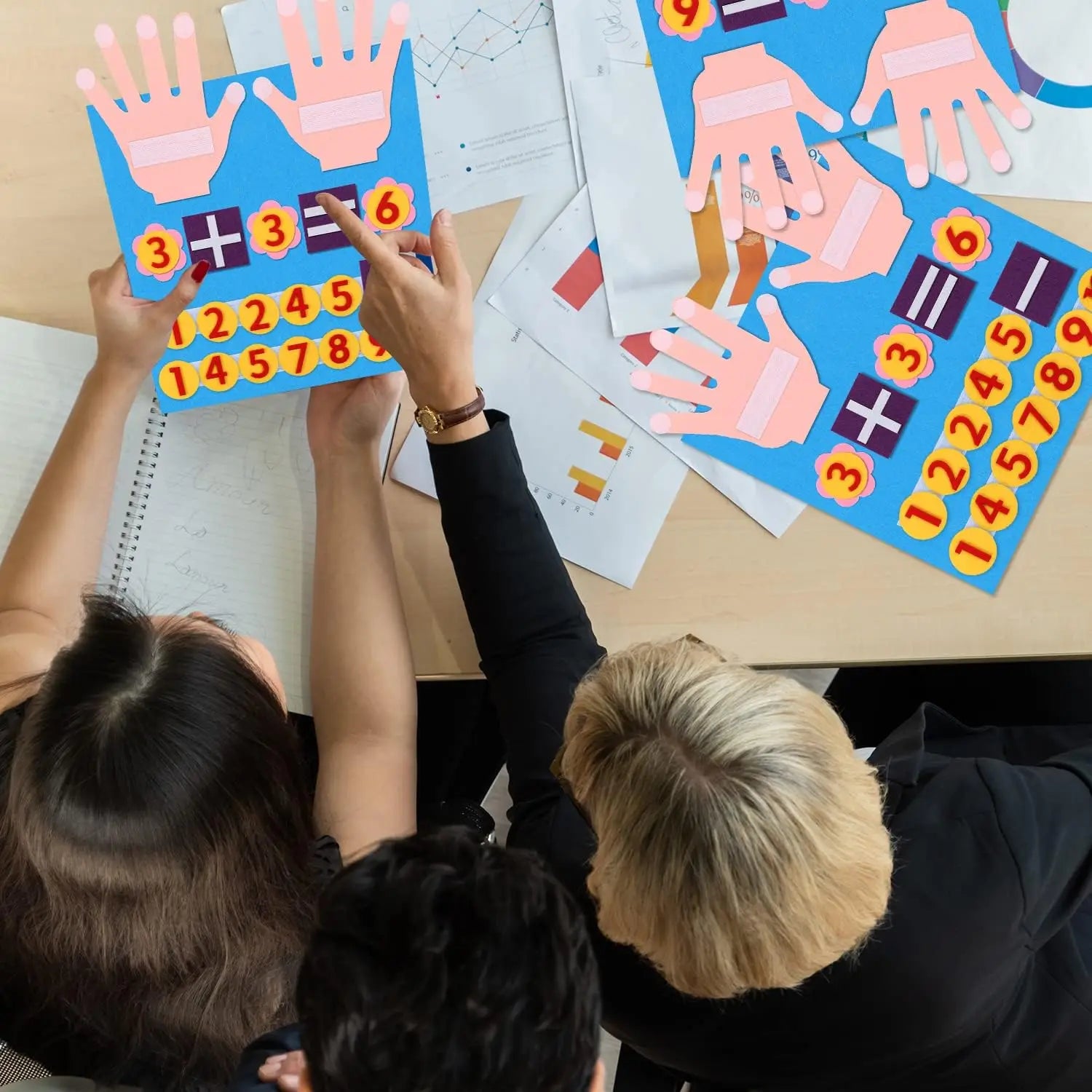 KTX-598803 Montessori Math Manipulatives and Felt Finger Numbers Counting Toy for Learning Activities