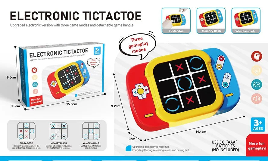 KTX-642323 2-in-1 Digital Handheld Tic Tac Toe Game Console for Engaging Fun Entertainment
