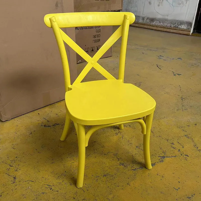 KTX-808659 Children's Portable Plastic Cross Back Dining Chair - Ideal for Parties and Events