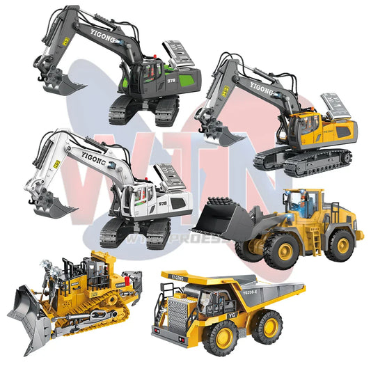 KTX-073683 2.4G Wireless Remote Control Mini Excavator Toy - Metal Engineering Construction Digger Vehicle