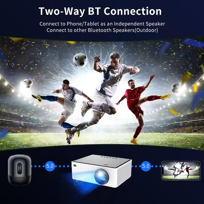 KTX-548307 Portable 1080P Mini Projector with Android 11 and 220-Inch Projection Display for Home Cinema