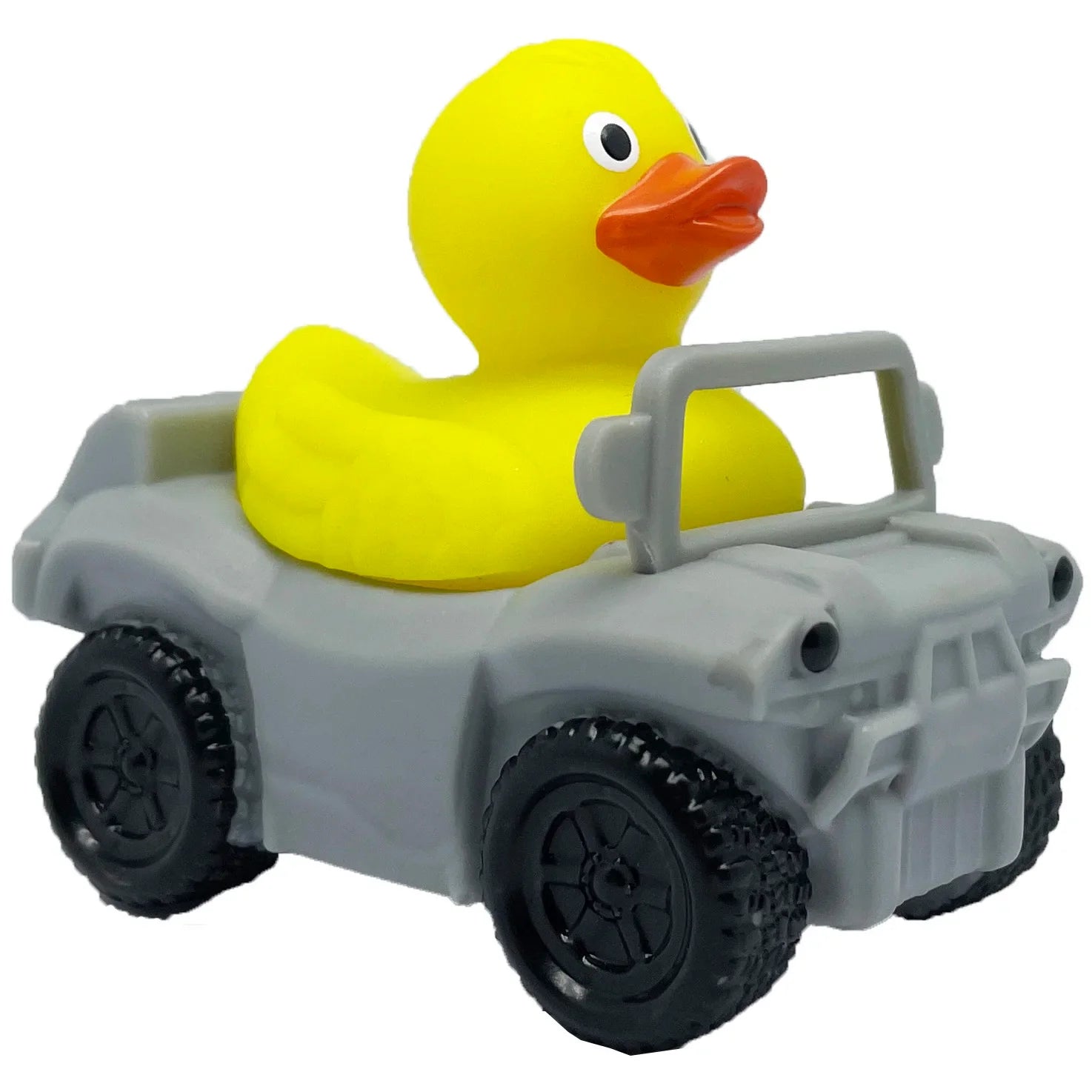 KTX-222867 Floating Yellow PVC Duck with Squeaker - Fun Bath Toy for Babies